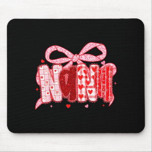 Mousepad Valentine Nana Coquette Rosa Laço Floral Mãe Mulhe