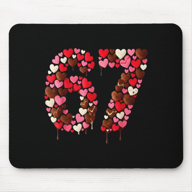 Mousepad Valentine’s Day 67 Meme Filled With Hearts Funny S (Frente)