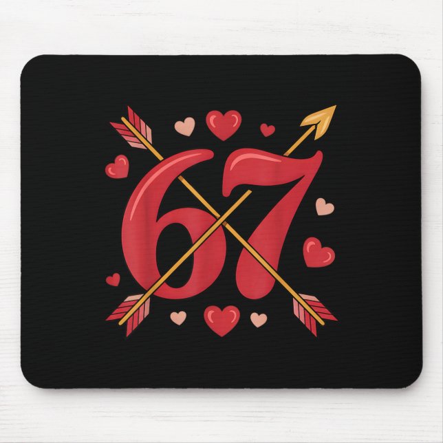 Mousepad Valentine’s Day 67 Meme Filled With Hearts Funny S (Frente)