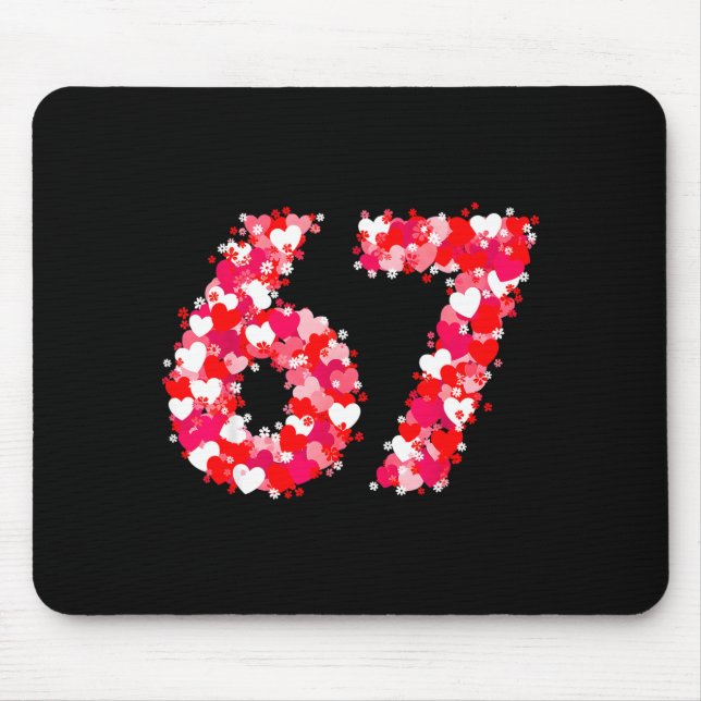 Mousepad Valentine’s Day 67 Meme With Hearts Funny Six Seve (Frente)