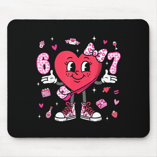 Mousepad Valentine’s Day Funny 67 Meme Six Seven 6 7 Valent (Frente)