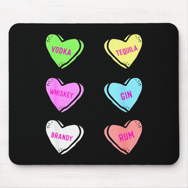 Mousepad Valentines Day Hearts Drinking Liquor Lovers Anti  (Frente)