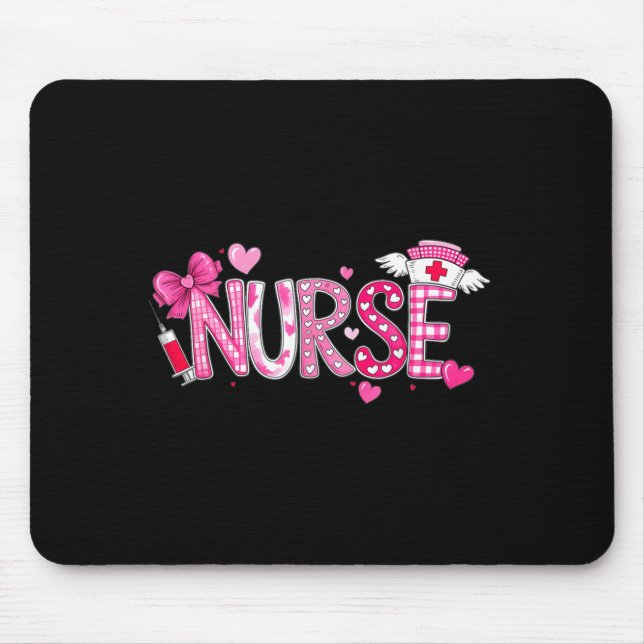 Mousepad Valentines Day Nurse Graphic Nk Patterns For Woman (Frente)