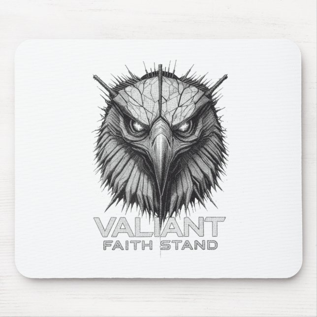 Mousepad Valiant Faith Stand Eagle Christian Courage Streng (Frente)