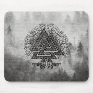 Mousepad Valknut e árvore de vida Yggdrasil