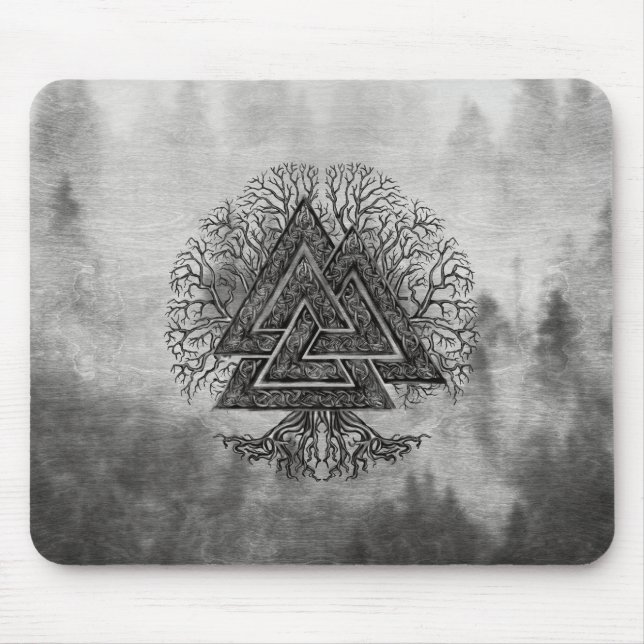 Mousepad Valknut e árvore de vida Yggdrasil (Frente)