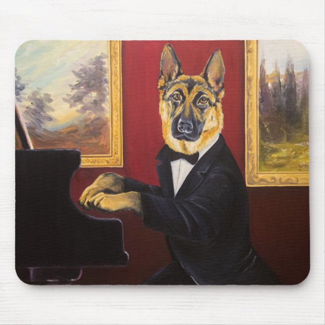 Mousepad Valsa do piano do german shepherd | (Frente)