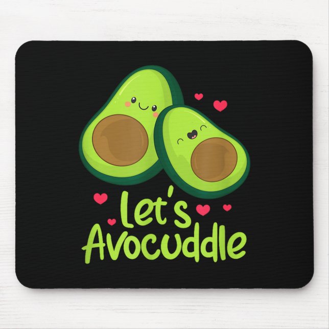 Mousepad Vamos Abraçar Abacate Casal de Abacate Fofo Dia do (Frente)