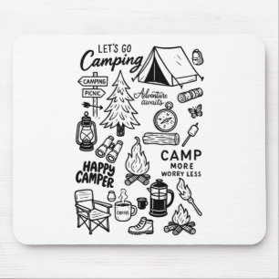 Mousepad Vamos Acampar Amante Da Natureza Aventura Fogueira