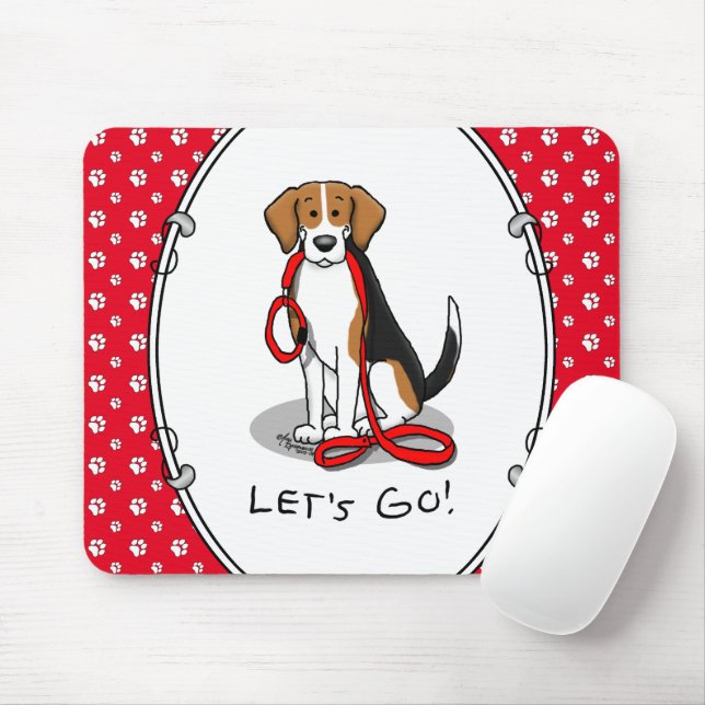 Mousepad Vamos! (andar) Cão de Beagle (triz cor 3) (Com mouse)