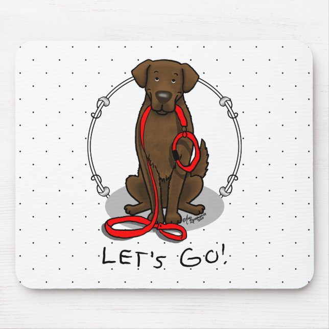 Mousepad Vamos! Cão Retriever de Capa Lisa (fígado) (Frente)
