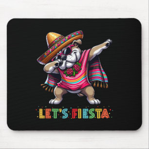 Mousepad Vamos Festejar Bulldog Dabbing Sombrero Poncho Cin