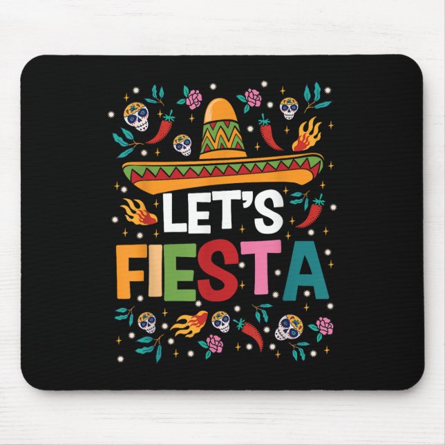 Mousepad Vamos Fiesta Cinco De Mayo, Partido Tema Mexicano  (Frente)