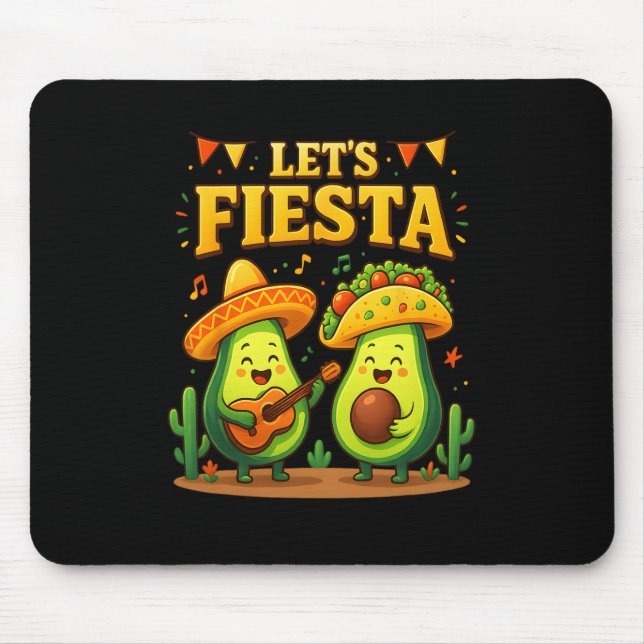 Mousepad Vamos Fiesta Mexicano Cinco de Mayo Avocado Tacos  (Frente)