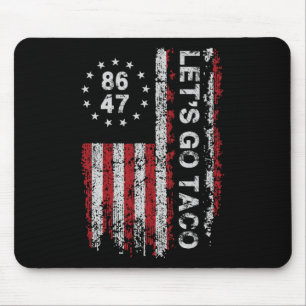 Mousepad Vamos Ir Taco Homens da Bandeira nos Estados Unido