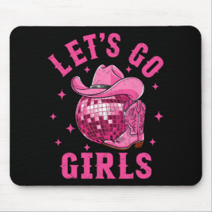 Mousepad Vamos Lá Garotas Cowgirl Ocidental Bota Chapéu Dis
