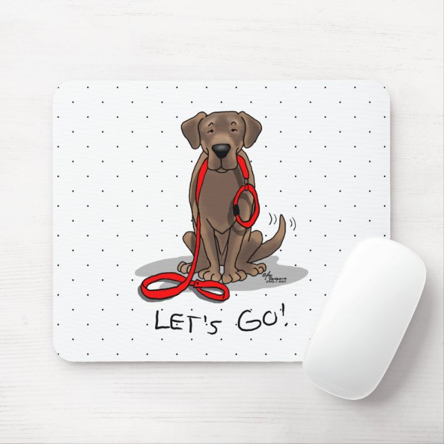 Mousepad Vamos! Laboratório de Chocolate Labrador Retriever (Com mouse)