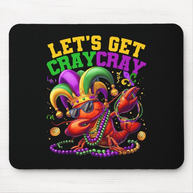 Mousepad Vamos Obter Cray Dabbing Crawfish Mardi Gras Men W (Frente)