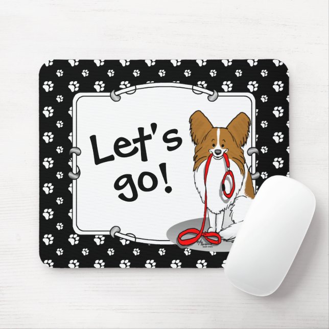 Mousepad Vamos! Papillon (branco e vermelho) (Com mouse)