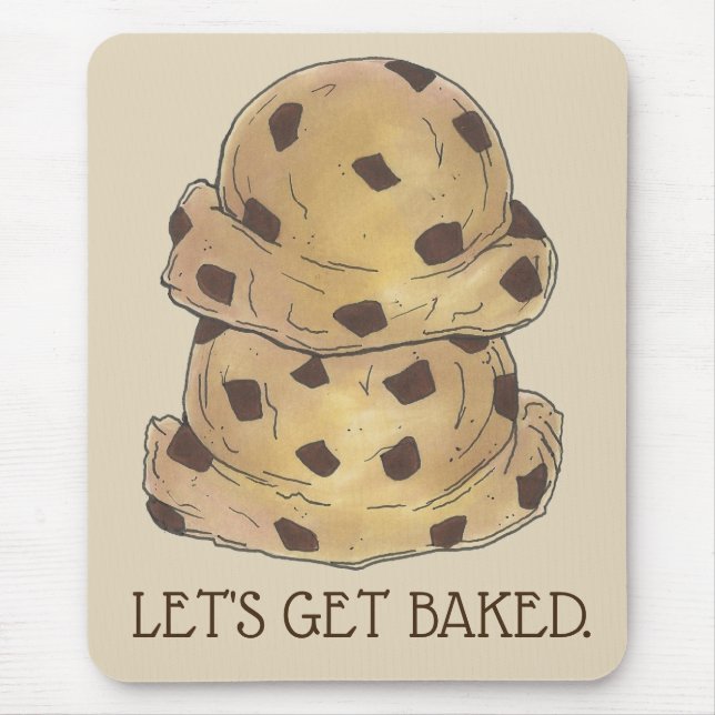 Mousepad Vamos Pega Chocolate Chip Cookdie Dough Foodie (Frente)