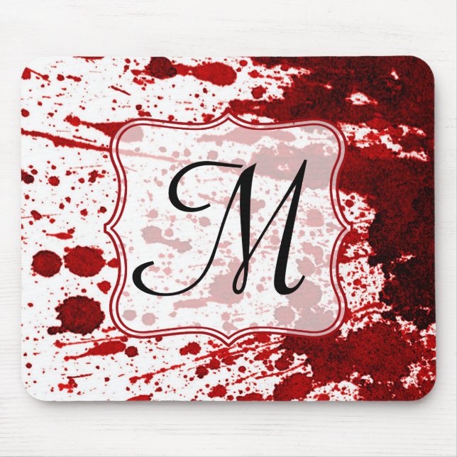 Mousepad Vampiro Coletor de Sangue Monograma Pad Inicial do (Frente)