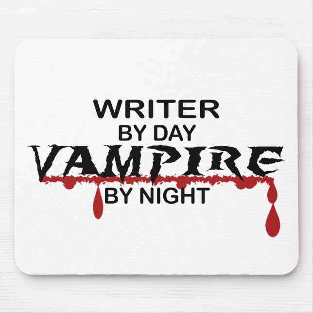 Mousepad Vampiro do escritor em a noite (Frente)