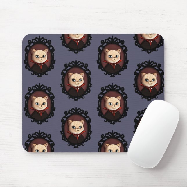 Mousepad Vampiro Drácula Charlie o Gato Kitty Halloween  (Com mouse)