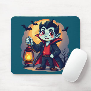 Mousepad Vampiro Fofo com Lanterna Kawaii Halloween