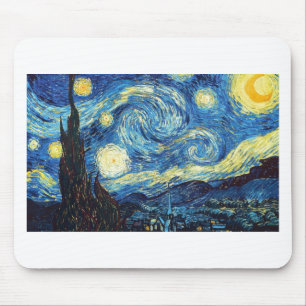 Mousepad Van Gogh a arte 1889 do vintage da noite estrelado