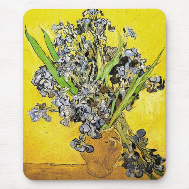 Mousepad Van Gogh Ainda Vase, Irrises (F678) Belas Artes (Frente)