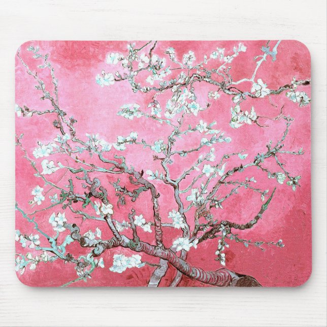 Mousepad Van Gogh Almond Blossomo Azul Rosa (Frente)