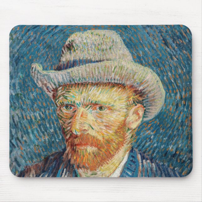 Mousepad Van Gogh - Autorretrato com um chapéu de feltro de (Frente)