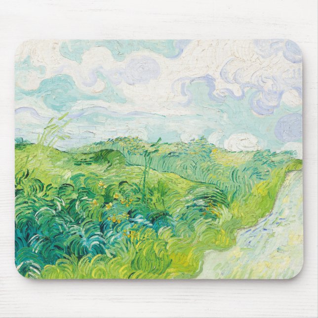 Mousepad Van Gogh. Campos de Trigo Verde Auvers. Impression (Frente)
