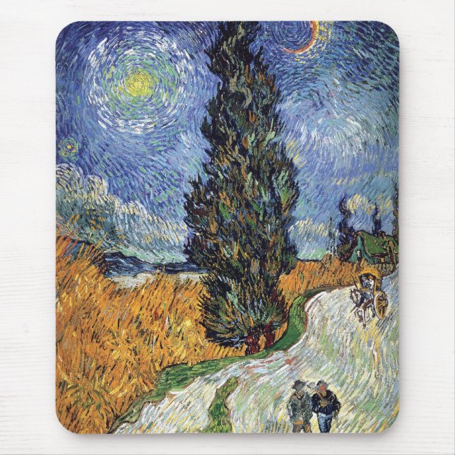 Mousepad Van Gogh - Estrada Com Cipras (Frente)