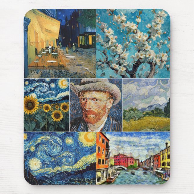Mousepad Van Gogh Fine Art Collage (Frente)