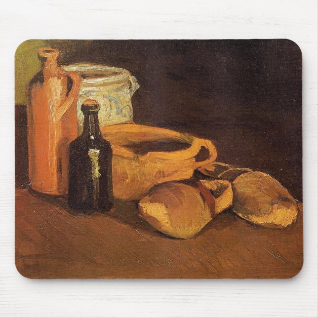 Mousepad Van Gogh - Natureza Morta com Tamancos e Panelas, (Frente)