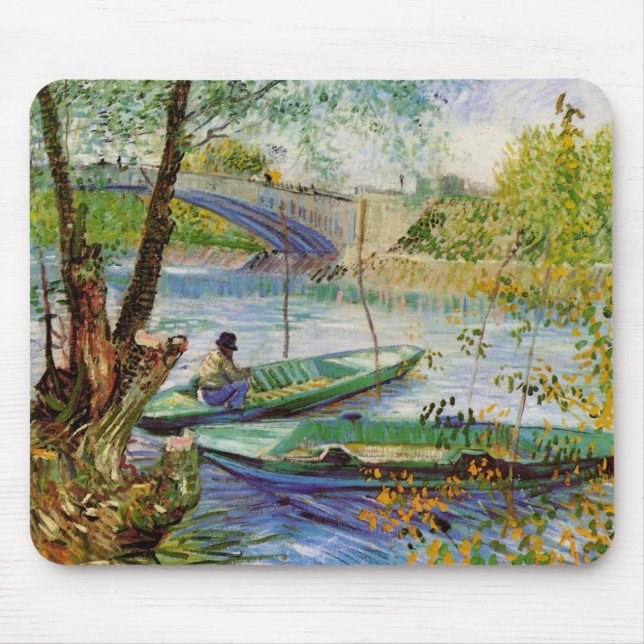 Mousepad Van Gogh Pescando na Primavera, Pont de Clichy (Frente)