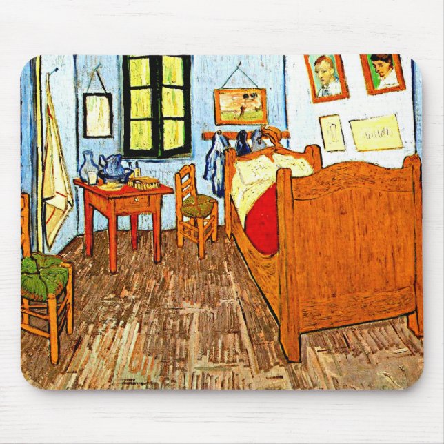 Mousepad Van Gogh - Quarto de Vincent, pintura de arte (Frente)