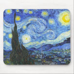 Mousepad VAN GOGH Starry Night<br><div class="desc">"van gogh vincent", noite estrelada, "pintura famosa", vintage, estrelas, céu, "bela arte", azul</div>