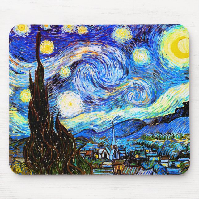 Mousepad Van Gogh Starry Night Fine Art (Frente)