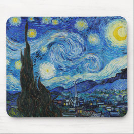 Mousepad Van Gogh Starry Night. Impressionismo arte de vint