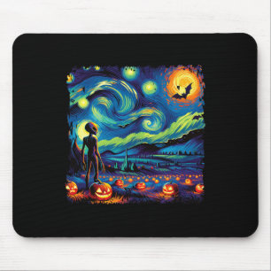Mousepad Van Gogh Starry Night Man Halloween Fall Pum