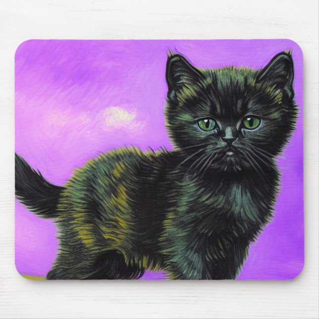 Mousepad Van Gogh Style Cat (Frente)