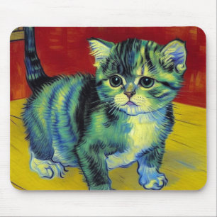 Mousepad Van Gogh Tabby Cat