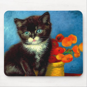 Mousepad Van Gogh Tuxedo Cat