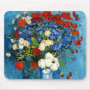 Mousepad Van Gogh Vase com Cornflower e Poppies