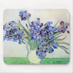 Mousepad Van Gogh Vase com irrises, Vintage Floral Fine Art