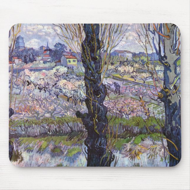 Mousepad Van Gogh Ver Jardim de Flor de Arles (Frente)