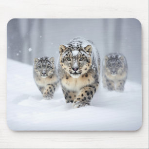 Mousepad Vantagem da Família Animal Leopardo da Neve