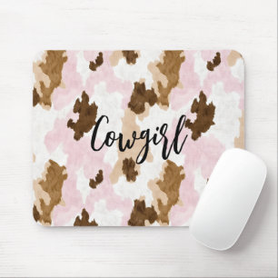 Mousepad Vaqueira Rosa Marrom Branca